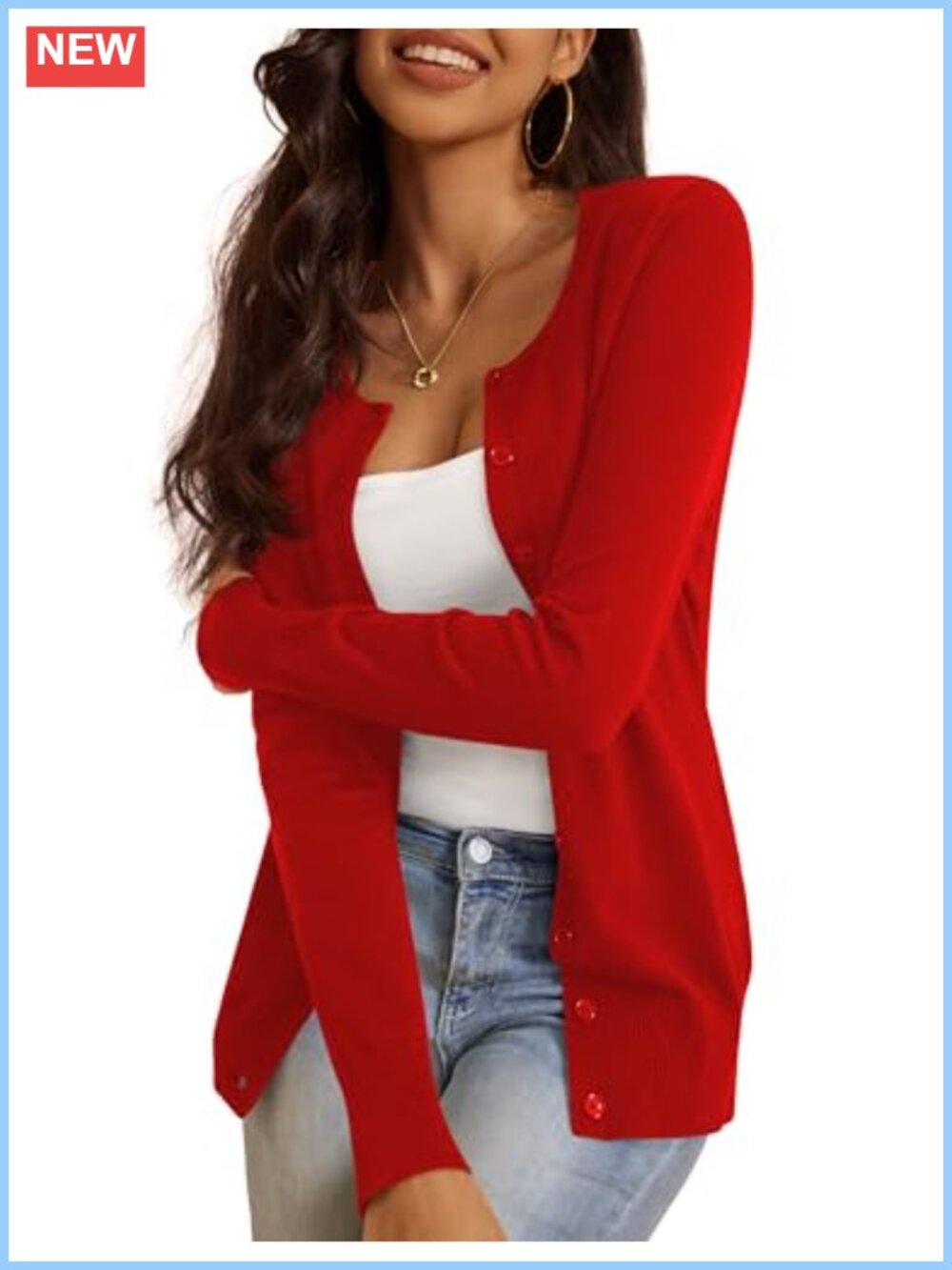 Women's Cardigan Sweater Long Sleeve Button Down Casual Knit Lightweight